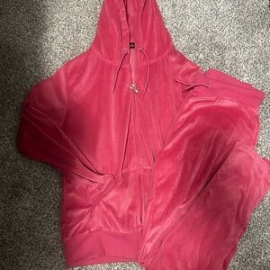 Women's Pink Velour Track Suit